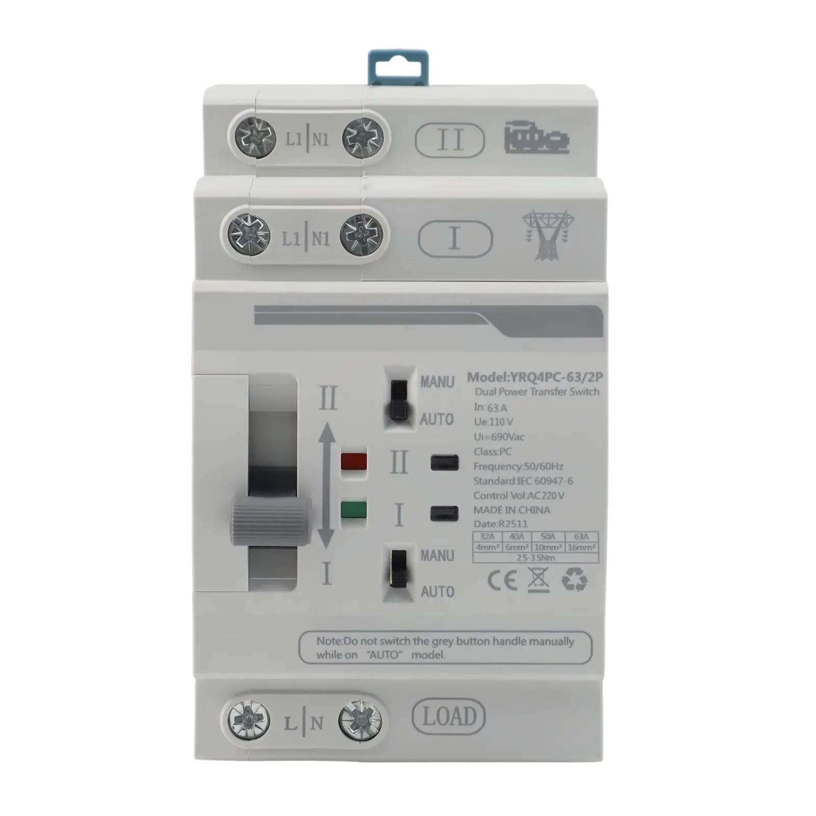 Automated Manual Transfer Switch for ATS 110V with Dual Power for source Switching and Voltage Protection for Reliable Backup