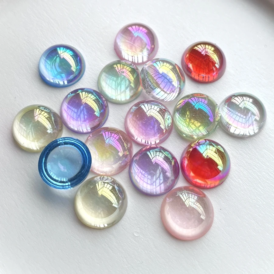 25pcs16mm semi-circular AB color crystal rhinestone DIY jewelry making resin flat back decoration wedding decoration scrapbook