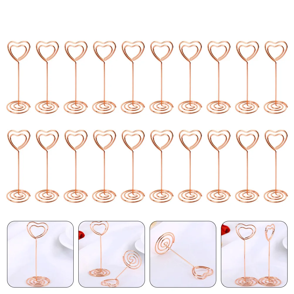 20Pcs Decorative Memo Holders Photo Clips Tabletop Note Accessories Party Home Message Clips Decorative Card Clip