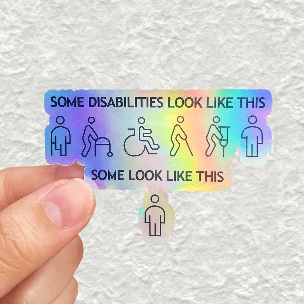 Invisible Disability Awareness Sticker 1PC Matte Vinyl Decal Chronic Illness Mental Health Advocacy Laptop Journal Helmet Decor