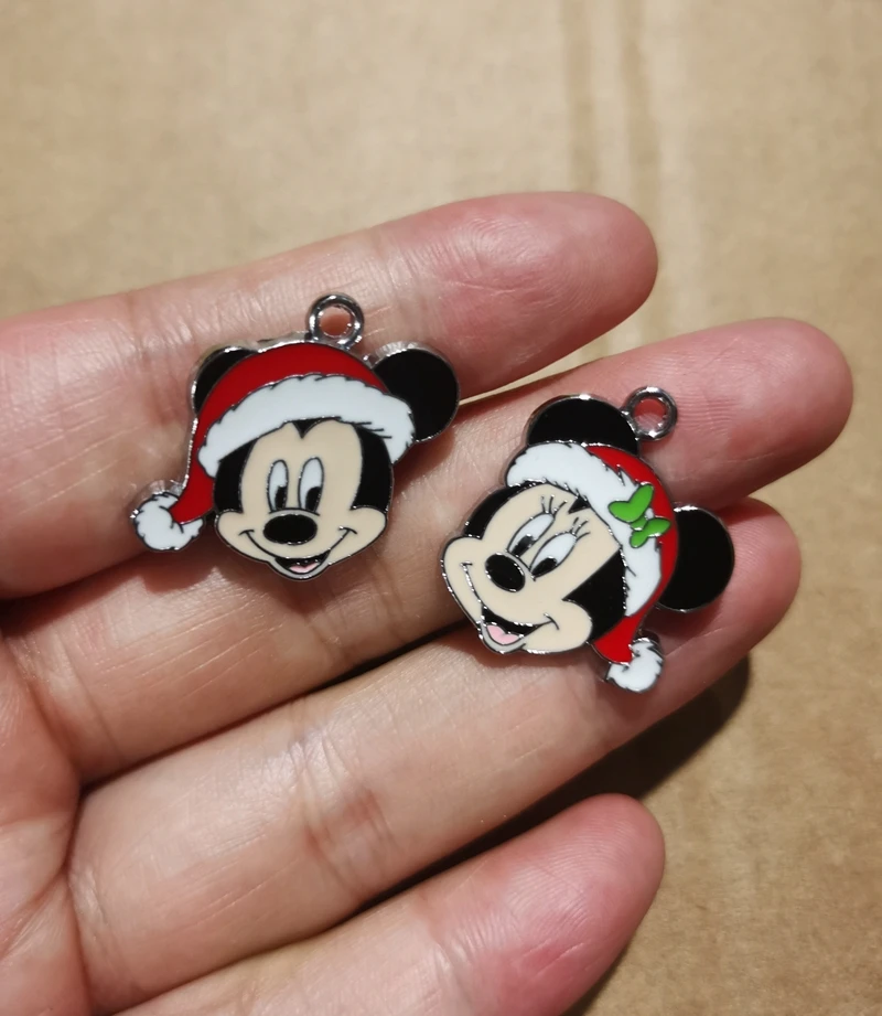 10 adet Disney noel Mickey kolye uğurlu takı yapma küpe kolye kolye bilezikler DIY aksesuarları