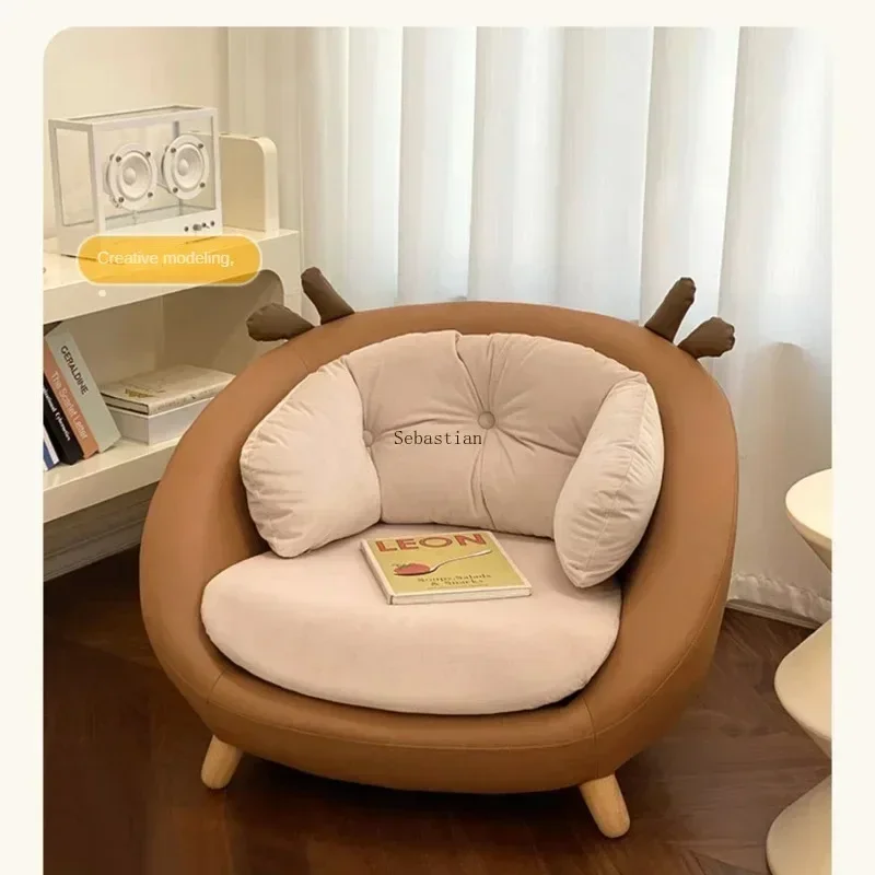 Cute Deer Children's Sofa High End Cartoon Deer Baby Backchair Adult Sitting Sofa Chair