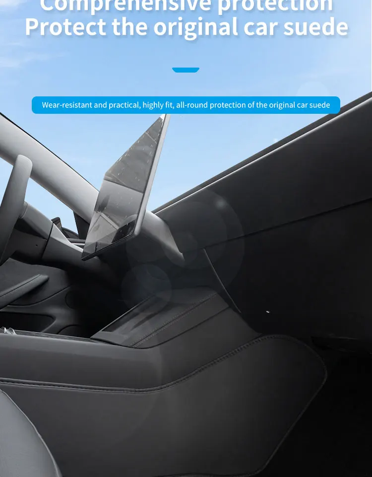 Für Tesla 2024-25 Modell 3 Highland 3 Mittelkonsole Zwei Seitenverkleidung Anti Kick Pad Verteidigungsschutz Leder Aufkleber Fußabdeckung – Detail 4