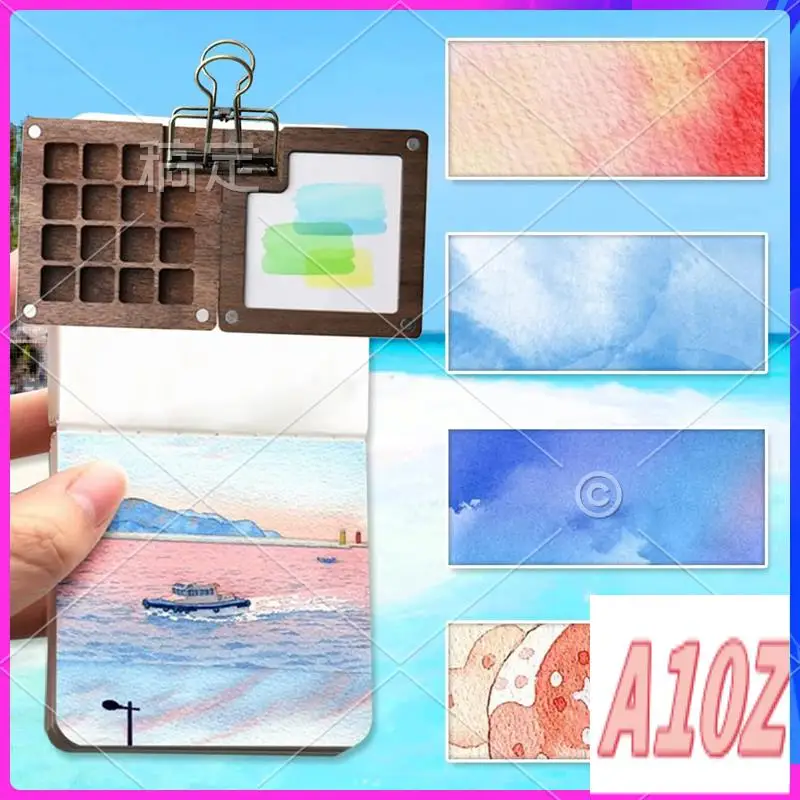 0Z-Travel Paint Palette, Portable Watercolor Set With Clip And Water Pen, Pocketartist Watercolor Travel Set,Paint Palette
