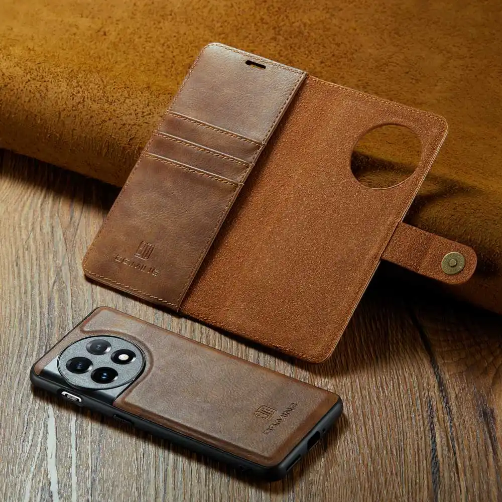 2 in 1 Case For Oneplus 11 Case High-end PU Leather Coque For Oneplus 11 Cover Detachable Magnetic Wallet Pocket