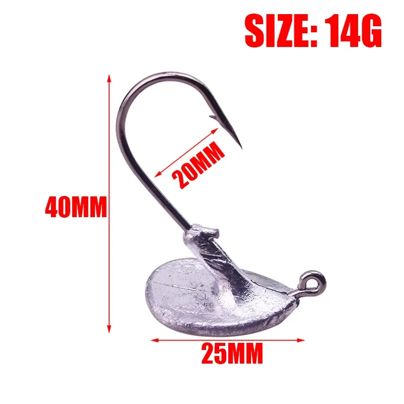 WDAIREN Tumbler Exposed Lead Jig Head Hooks Fishing Lure Soft Worm Bait Metal Jig Sharp Hook Fishing Tackle size 3.5g 5g 7g 10g