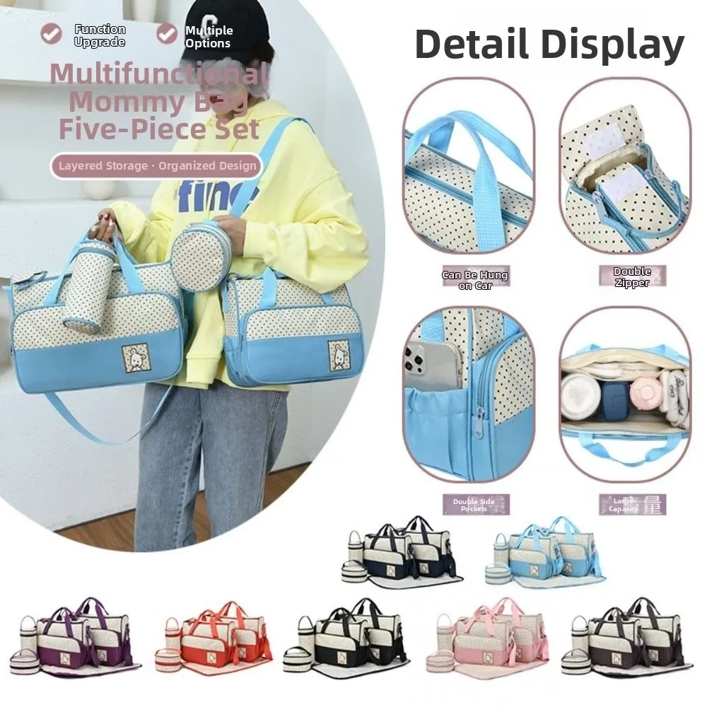 

5 шт./компл., новая большая вместительная сумка для мамы, водонепроницаемая сумка через плечо с медведем, многофункциональные сумки через плечо для мамы