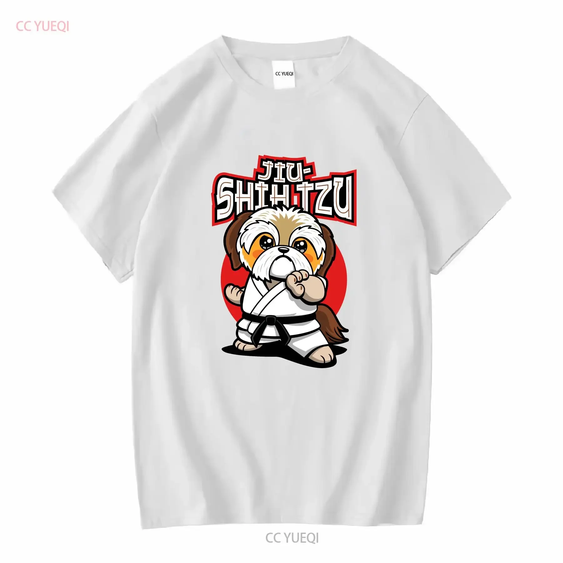 NWT Jiu Shih Tzu Funny Kawaii Doing Jitsu T Shirt long or short sleeves vintage Washed designer clothes Comfortable Stretched view 4