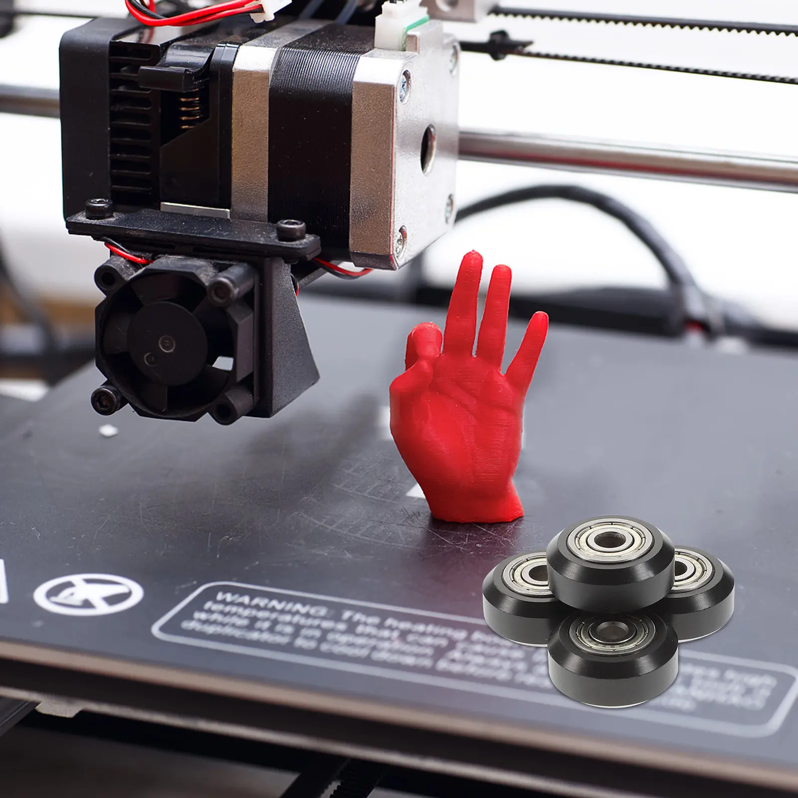 

4Pcs Premium Metal 3D Printer Wheels Passive Round Roller Linear Bearing Pulley for Accurate Fast 3D Printing DIY Printer