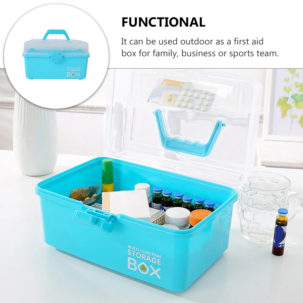 1 قطعة صندوق منظم الأدوية المحمولة الطب المنزلي الصدر حقيبة تخزين مساعدة كبيرة للسفر #4