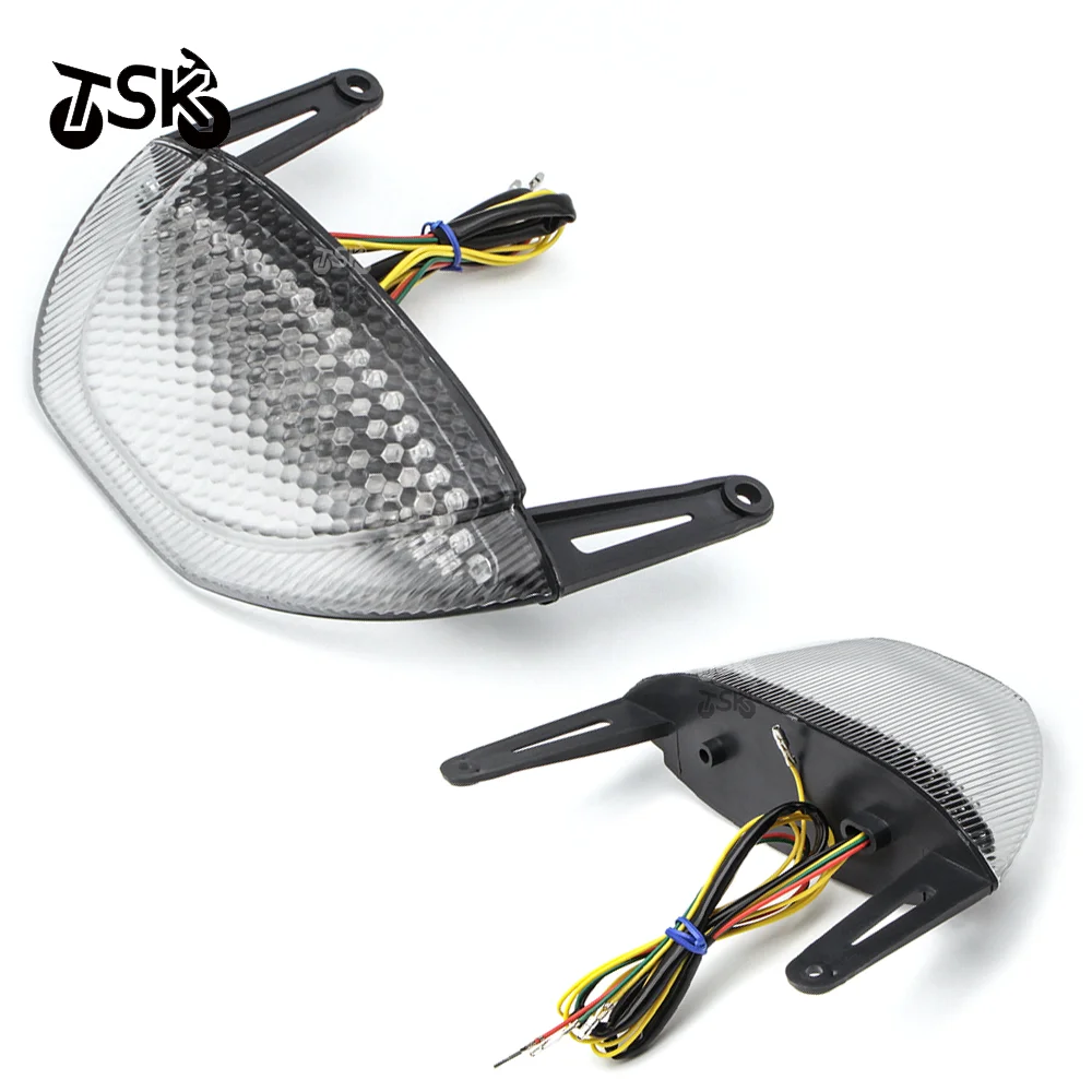 Motorcycle LED Tail Light Red Yellow For Honda CBR600RR 2007-2012 Rear Turn Signal Indicator Driving Brake Lamp