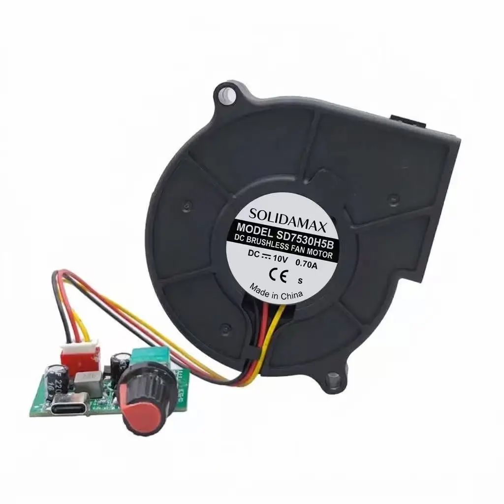 SOLIDAMAX SD7530H5B DC 5V 1.0A 5W 7530 75x75x30mm Centrifugal Blower Dual Ball Bearing USB Variable Speed Controller Cooler Fans