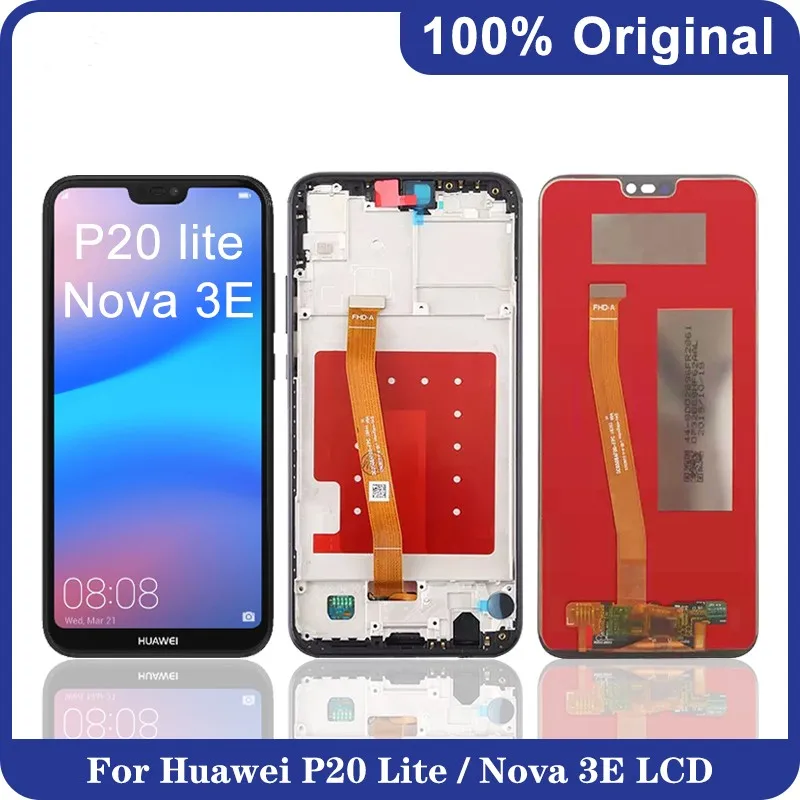 

5.84" Original For Huawei P20 Lite ANE-LX1 ANE-LX2 LCD Display Touch Screen Digitizer For Huawei Nova 3e LCD Screen Replacement