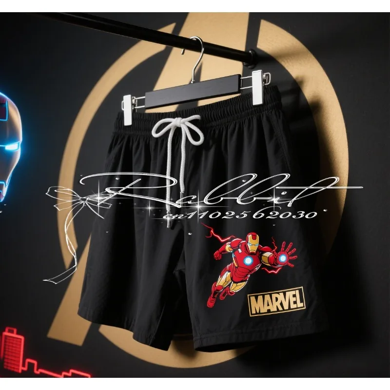 2025 صيف جديد مارفل خارقة الرجل الحديدي يحبك ثلاث آلاف مرة ثلاثية الأبعاد مطبوعة الكبار الوالدين والطفل السراويل الرياضية شورتات للبحر