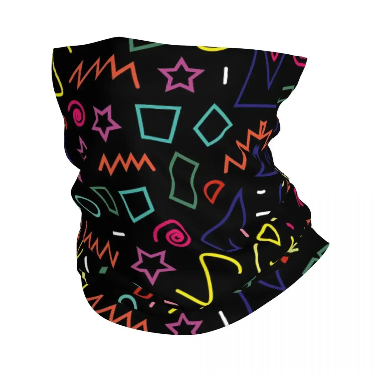 80s Party Bandana Neck Cover Printed Face Scarf Multi-use FaceMask Outdoor Sports Unisex Adult Washable