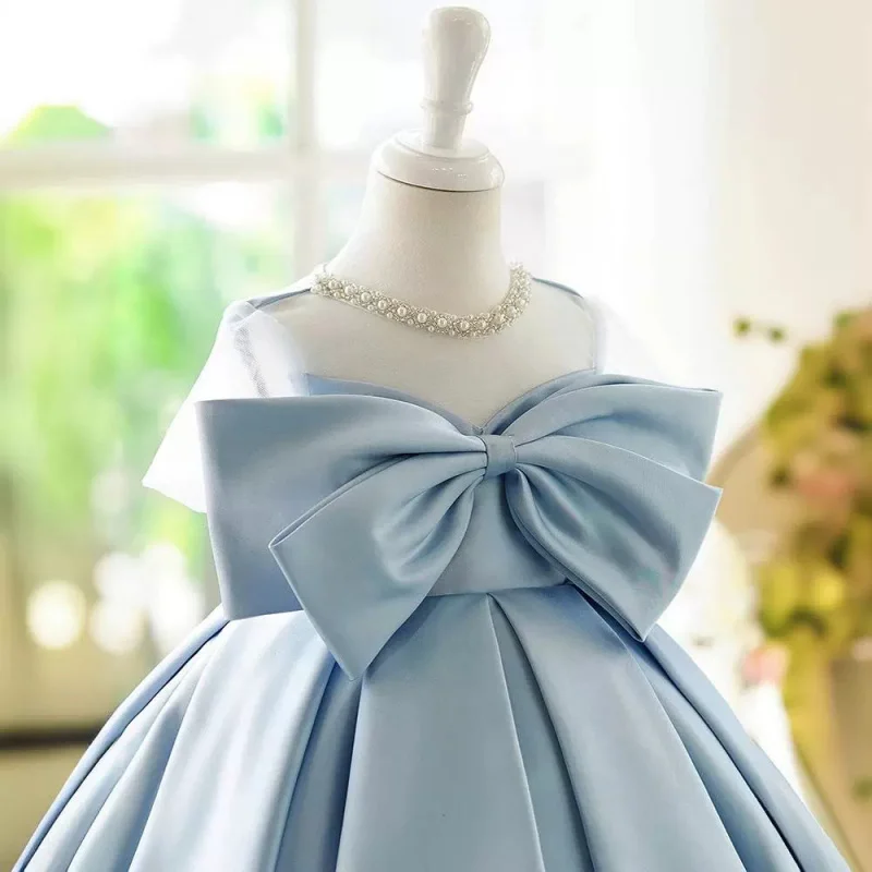 

First 2025Summer Flower Baby Birthday Stylish Princess Piano Performance Outfit Girl Puffy Dress
