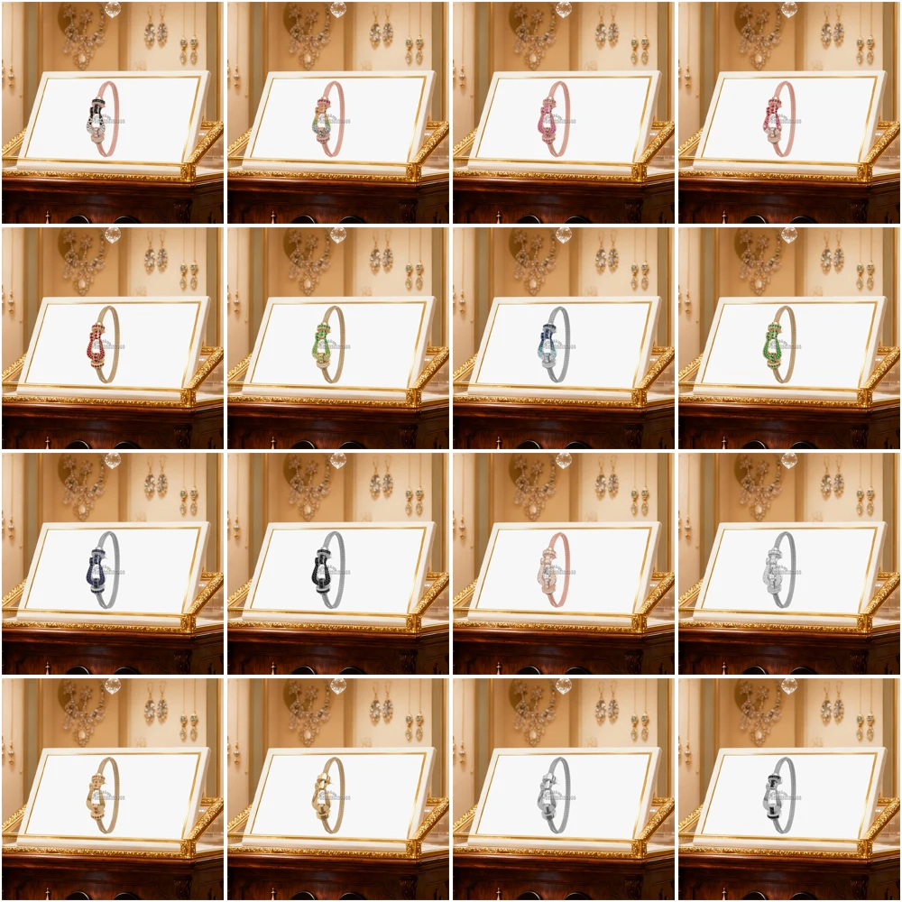 

Gryan 2025 New 925 Silver Medium Horseshoe Chain type Bracelet female Suitable Daily Wear Party Gifts Luxurious Couple Jewelry