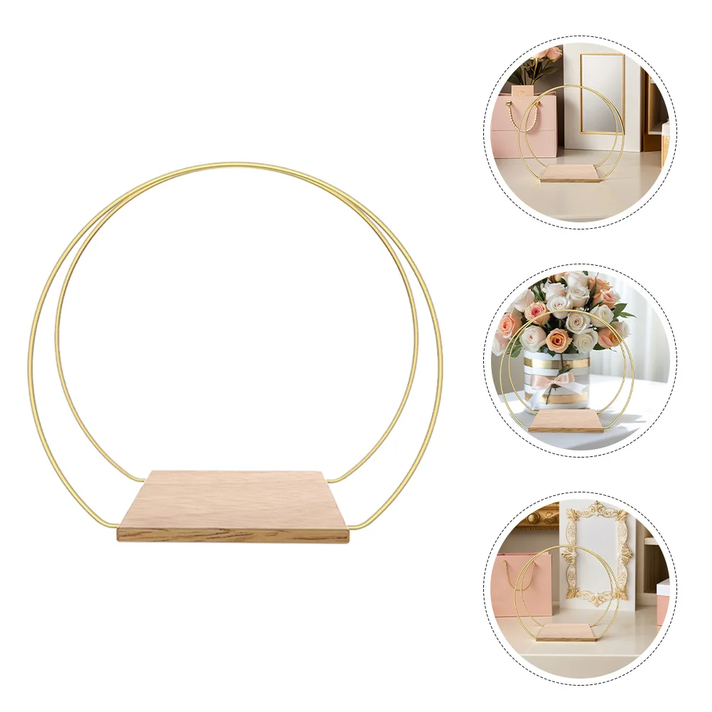 

2Pcs Wedding Floral Hoop Metal Rings Wooden Stand Table Wreath Base for DIY Crafts Decor Dream Catcher 30cm Hoops Decor