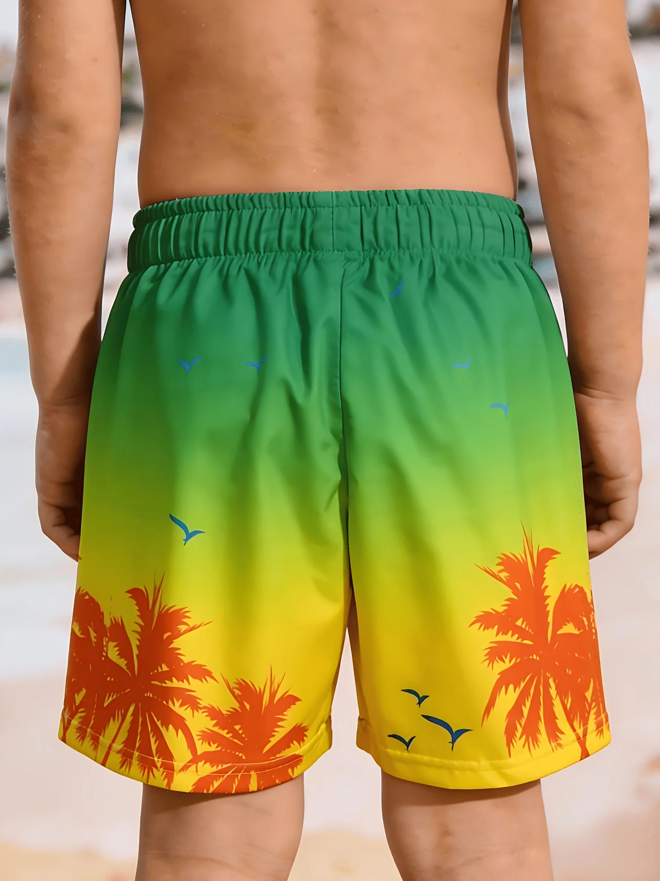 2026 Summer New Style Men's Shorts for Outdoor Sports, Casual Wear Fashionable Comfortable Soft 3D Coconut Tree Print
