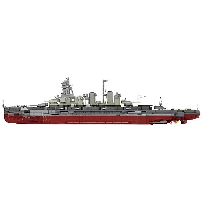 MOC Battlecruiser Warship Building Blocks Set Heavy Armed Naval Battleship Model DIY Assembly Bricks Toy Gift For Adults