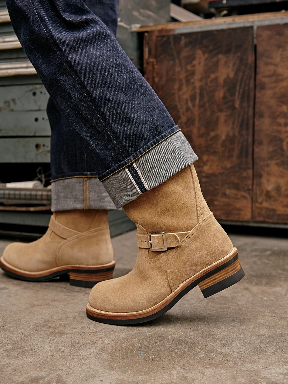 KOWM Botas de senderismo de piel de vaca para trekking hombre - imagen 4