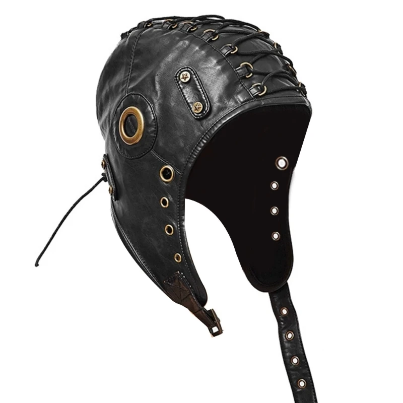 Steampunk kapelusz z goglami mężczyźni Punk czapka z nausznikami Steampunk czapka z nausznikami Bomber kapelusz SteamPunk traperhat Punk Hat