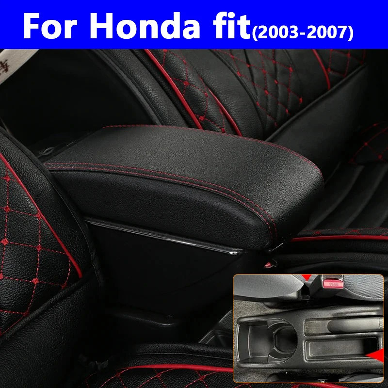 

Для Honda Jazz Подлокотник для Honda Fit Jazz 1, автомобильный подлокотник 2003-2007, ящик для хранения подлокотников, автомобильные аксессуары 2003 2004 2005 2006 2007