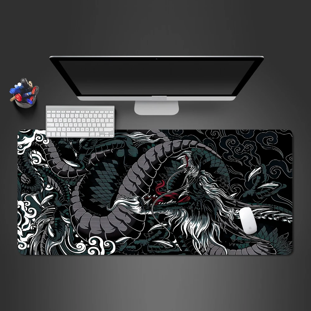 Large Chinese Dragon Mouse Pad Gaming Accessories Anime Mause Rug Office Carpet Extended Mat Mousepad 900x400 Computer Desks