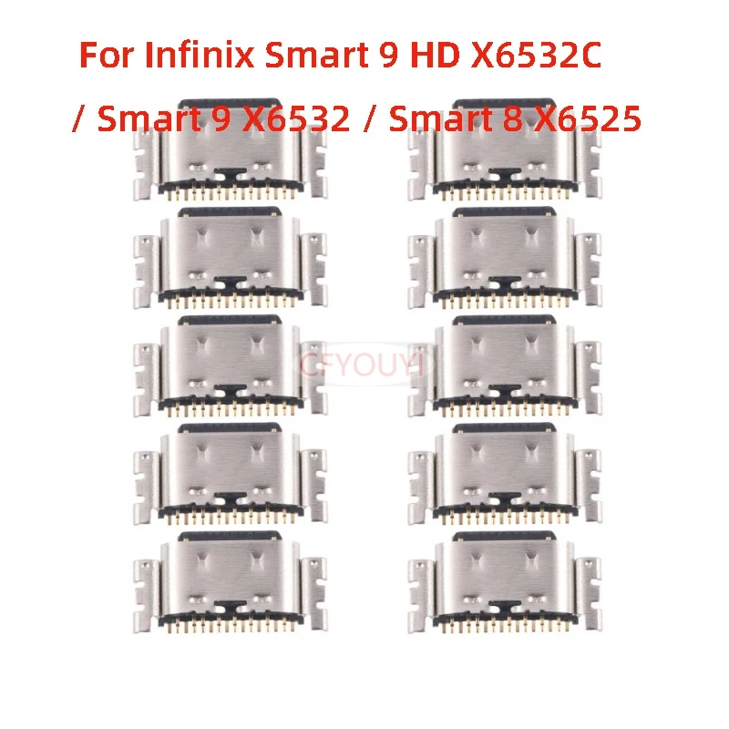10PCS For Infinix Smart 9 HD X6532C / Smart 9 X6532 / Smart 8 X6525 USB Dock Connector Charger Charging Port