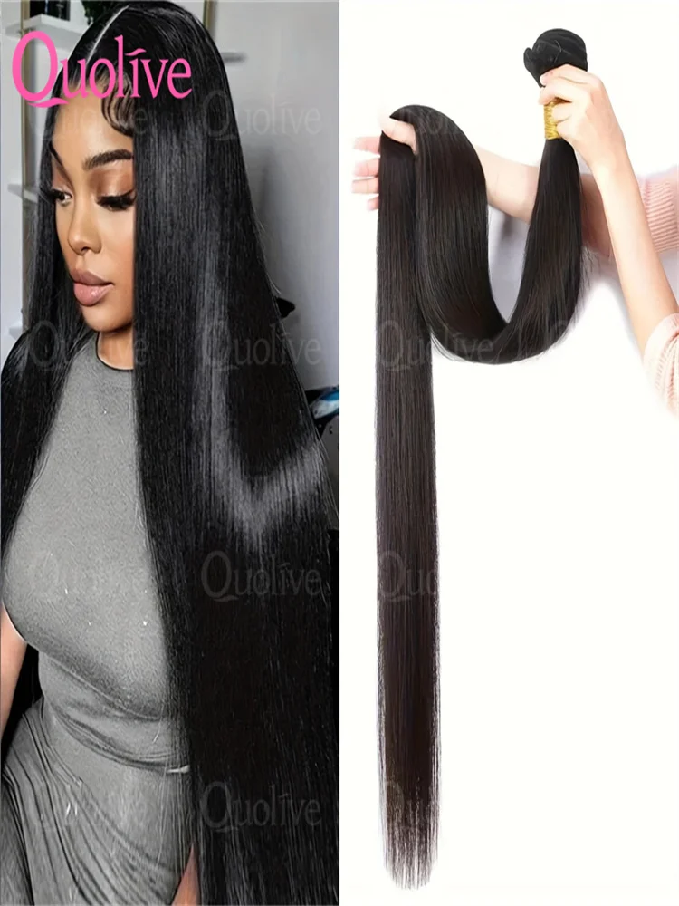 30 인치 스트레이트 헤어 브라질 스트레이트 인간 헤어 위브 번들 내추럴 블랙 1/3/4 개/몫 100% 인간 헤어 번들 레미 헤어