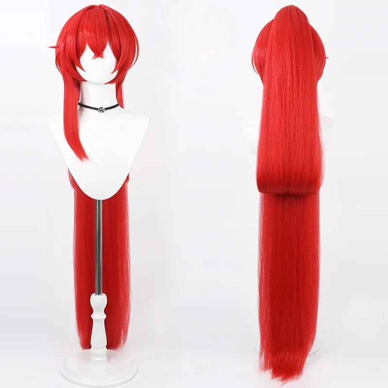 

Anime Yinlin Cosplay Wig Long Red Wig With Ponytails Heat Resistant Synthetic Anime Cosplay Costume Wig