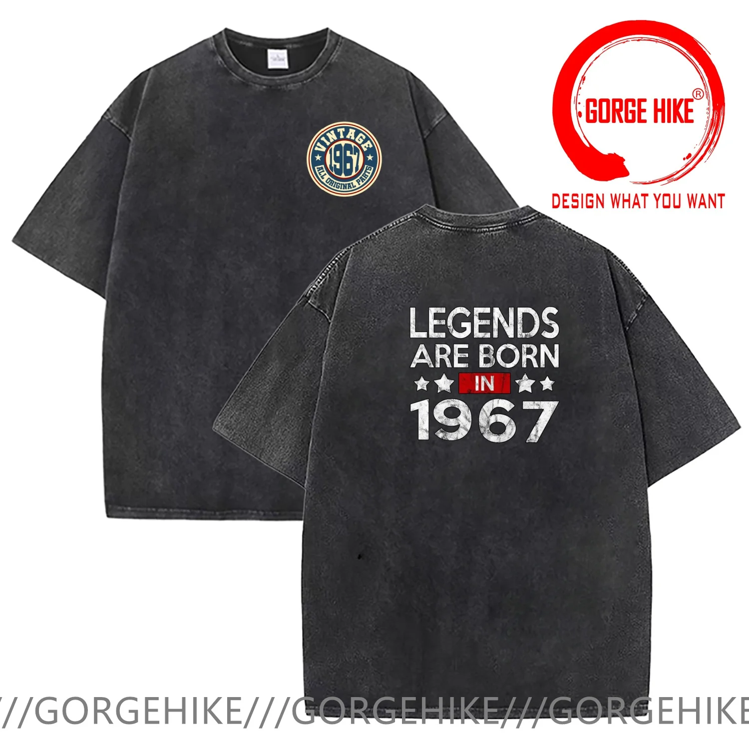 

Vintage Washed Cotton T-Shirt Funny Designer legends are born in 1967 T Shirt Men Fashion Trendy Casual Clothing Stylish Tops