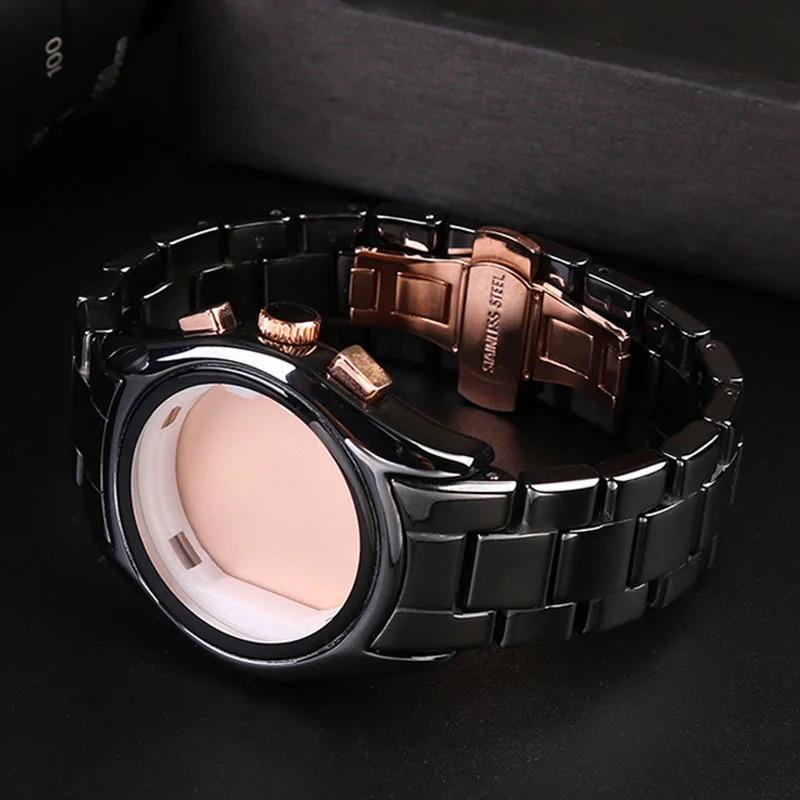 High quality ceramic watch strap case for Armani watch AR1451  AR1452 AR1400  AR1410 series watchband accessories wristband case