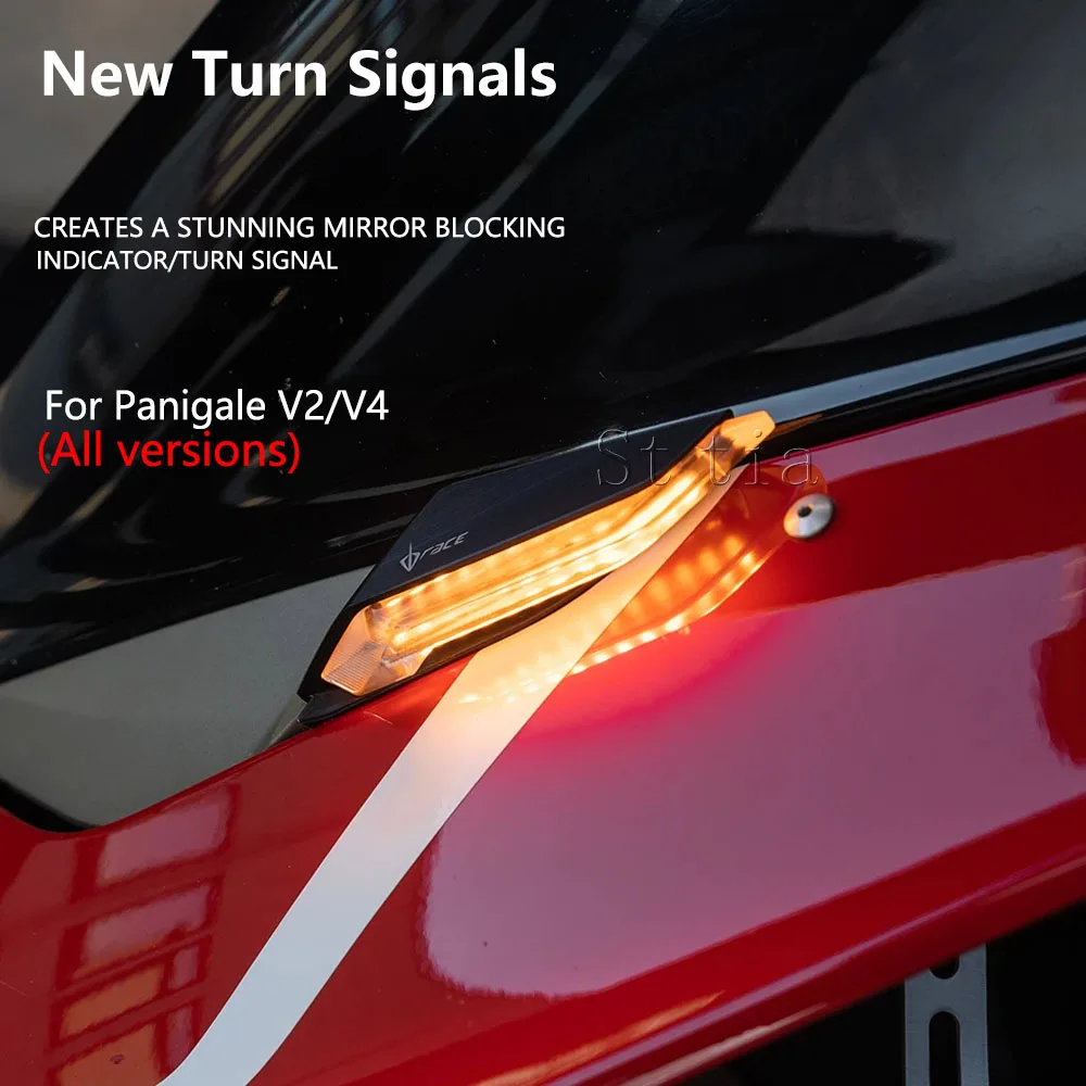 

New Motorcycle Accessories Front Mirrors Turn Signal Light Indicator Light LED For Ducati PANIGALE V2 Panigale V4 V4S V4R