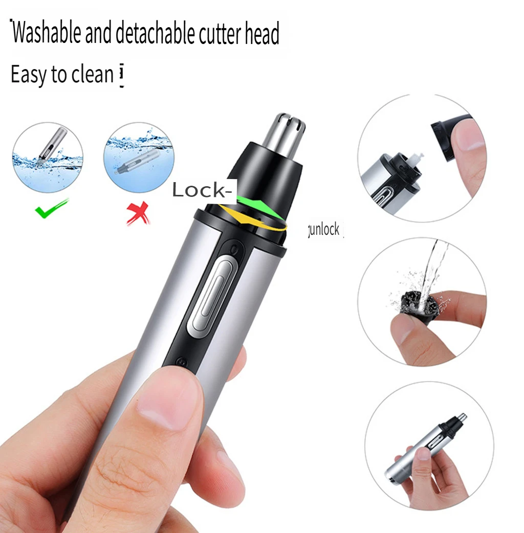 ​​Surker 5-in-1 Multi-Function Grooming Kit Rechargeable Portable Mini Nose & Ear Hair Trimmer​​ with Base for Man