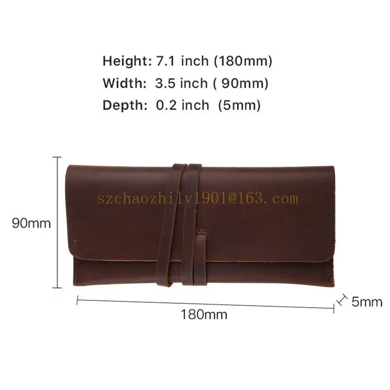 62KA ручной работы кожи кожи для ручки ретро винтажный ролл -карандаш для корпуса в офисные канцелярские товары школьные товары