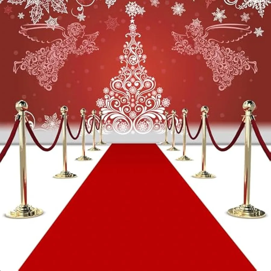

Red Carpet Runner for Parties and Weddings 2.6x15 ft Premium Felt with DoubleSided Tape NonSlip Disposable Rug for Hollywood Ev