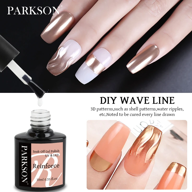 Parkson Self Leveling Gel Polish Build Nails C-Curve Strong Base Coat Healthy UV Semi Permanent Varnish Gel for Nail Repair Care