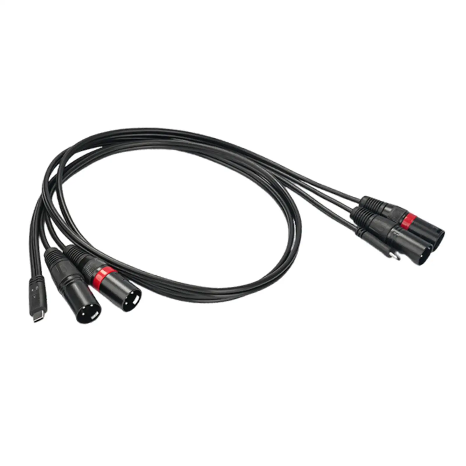 Type C to 2 XLR Male Cable Sturdy 1M/3.3ft,Portable Lightweight for Connecting Mobile Phone Stereo Power Amplifier Cable