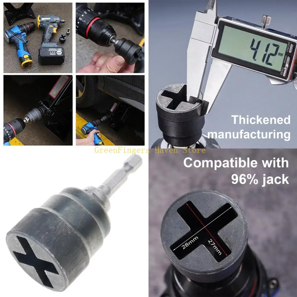 F68D Electric Impact Socket Adapters For Jacks Fast Tire Change Effortlessly Use With Electric Drill And Ratchets Tool