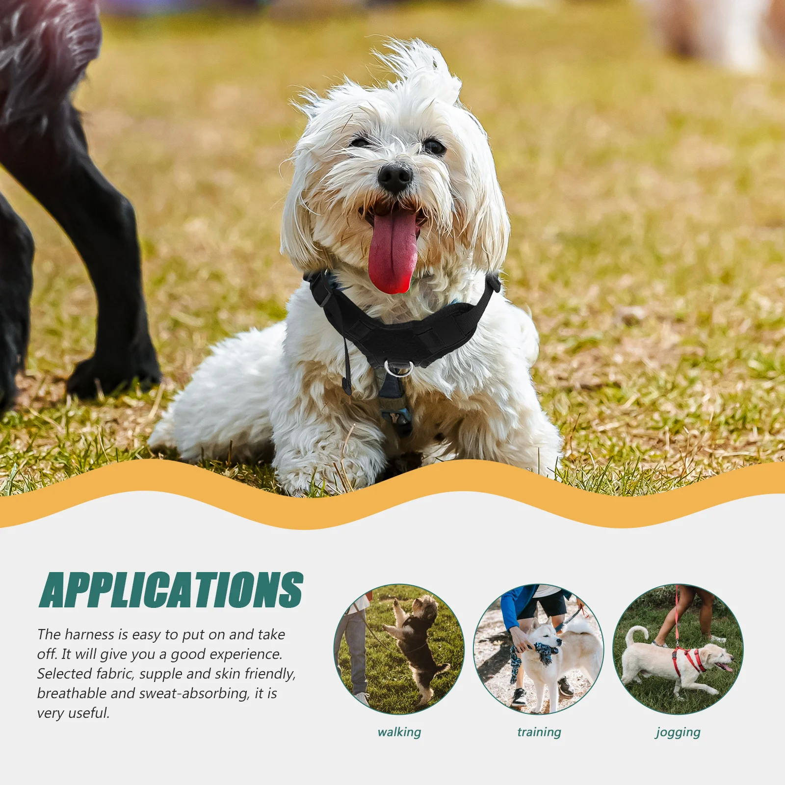 

Portable Dog Harness Vest Easy Put on Take Off Good Experience for Pet Owners Durable Pet Accessory Dog Harness