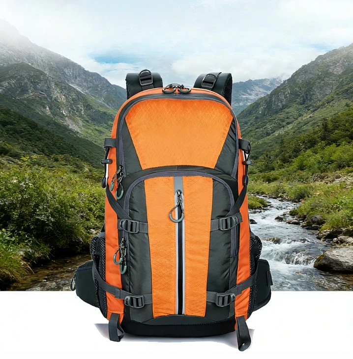 

Large Capacity 45L Lightweight Hiking Backpack - Waterproof Nylon Mountaineering Bag with Load Reduction for Cycling & Hiking