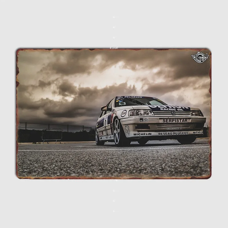 

405 Rally Racing Classic Car Posters Metal Sign Poster Car Club Indoor Room Decoration Vintage Home Wall Decor
