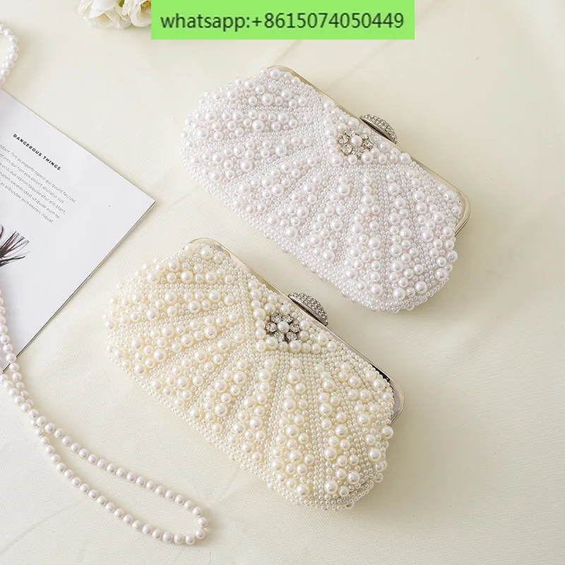 Handmade Pearl Bride Bag, Embroidered Ball Banquet Bag, Celebrity Qipao Dress Bag