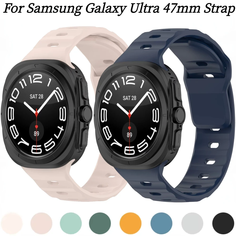Sport Silicone Strap For Samsung Galaxy Watch Ultra 47mm Smart Wristband Replacement Accessories for Galaxy Watch Ultra Bracelet