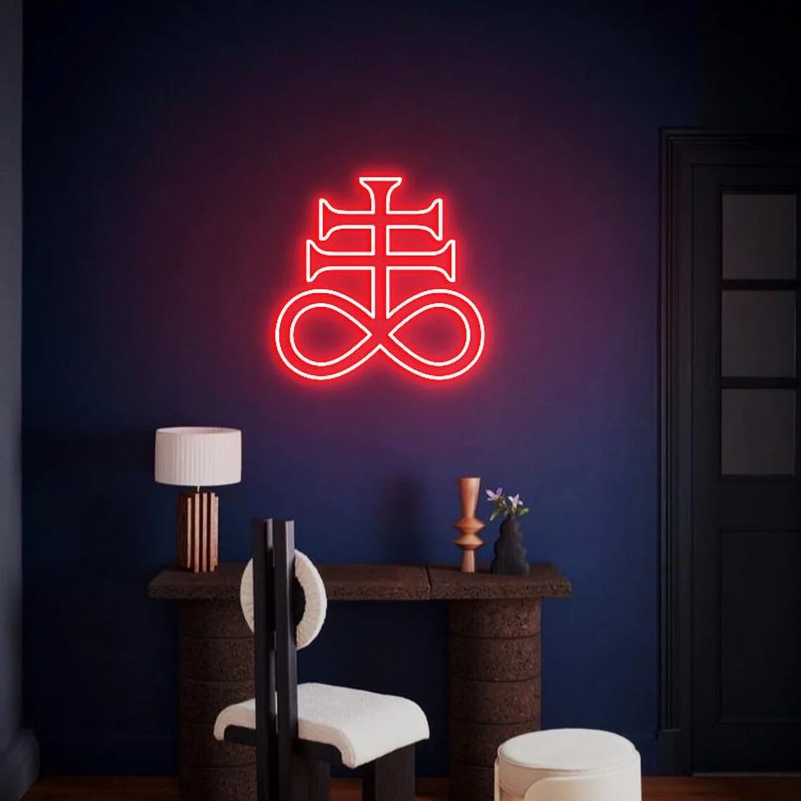 

Leviathan Cross Neon Sign, Satanic Cross Sign, Satanic Home Decoration, Satanic Gift
