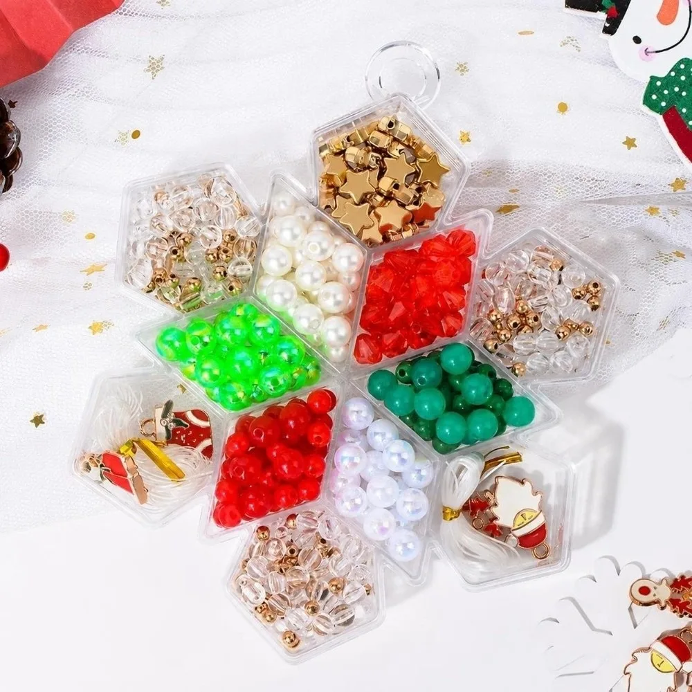 Multi-Color Christmas Beading DIY Kit Complete Supplies Handmade Bracelet Necklace Making Snowflake Shaped Entry-level