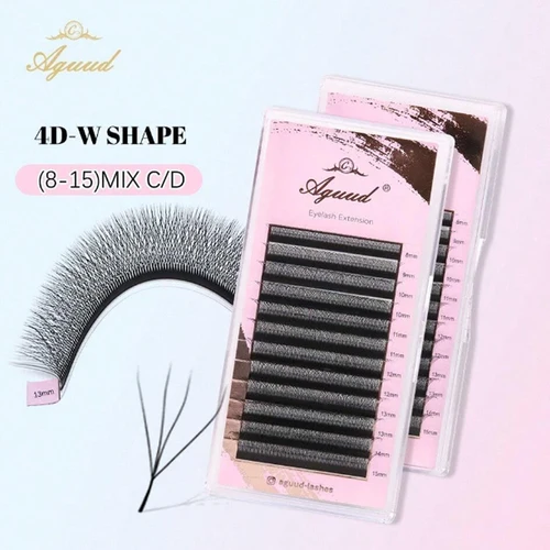 AGUUD 4DW forma trébol prefabricado floreciente tejido a mano Fans volumen Cachemira extensiones de pestañas finas naturales suaves y ligeras YY pestañas