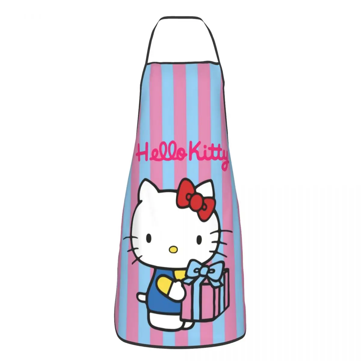 Custom Funny Hello Kitty Bib Aprons Men Women Unisex Kitchen Chef Tablier Cuisine for Cooking Baking Painting