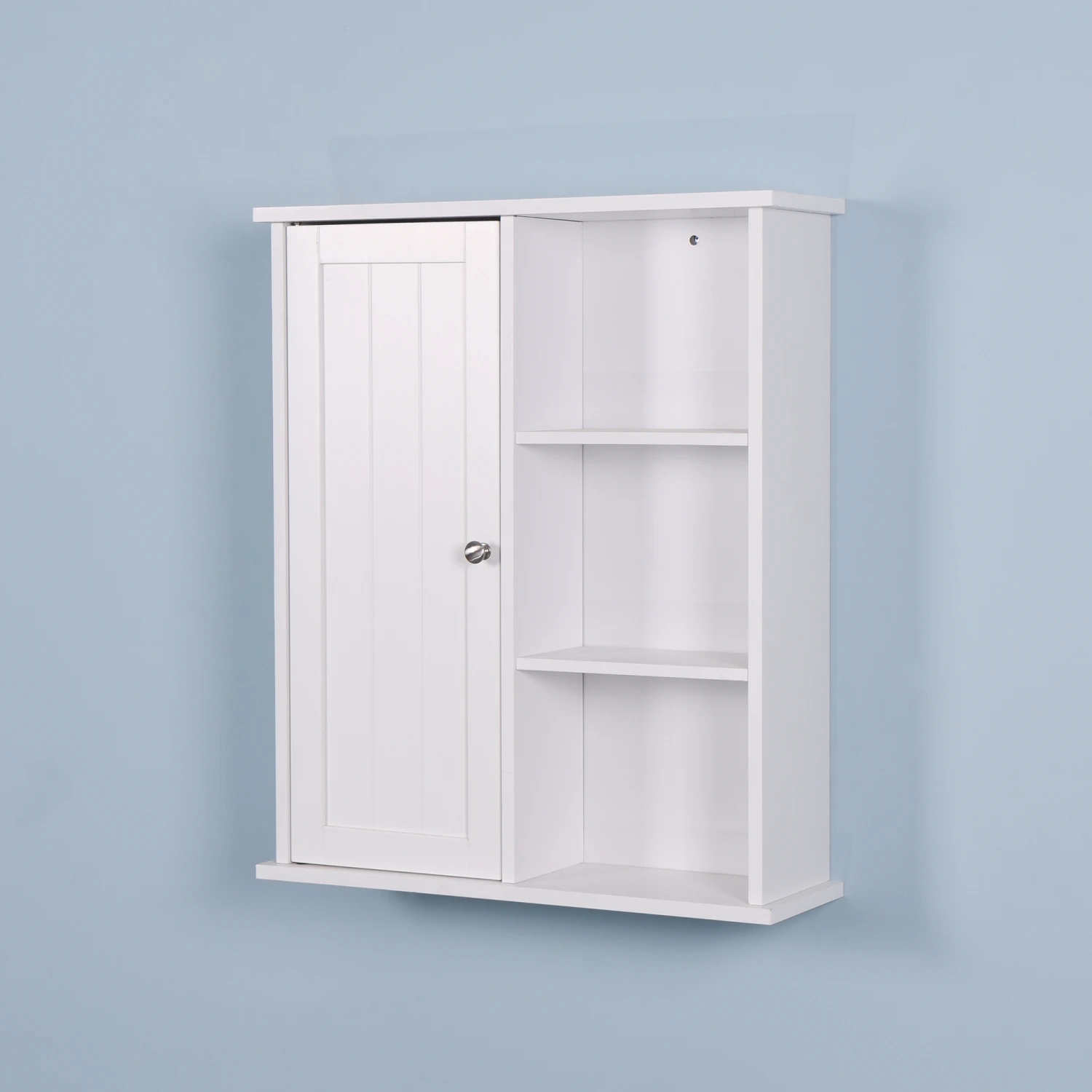 

Wall Mount Medicine Cabinet with a Door, Wooden Bathroom Storage Cabinet with Adjustable Shelf